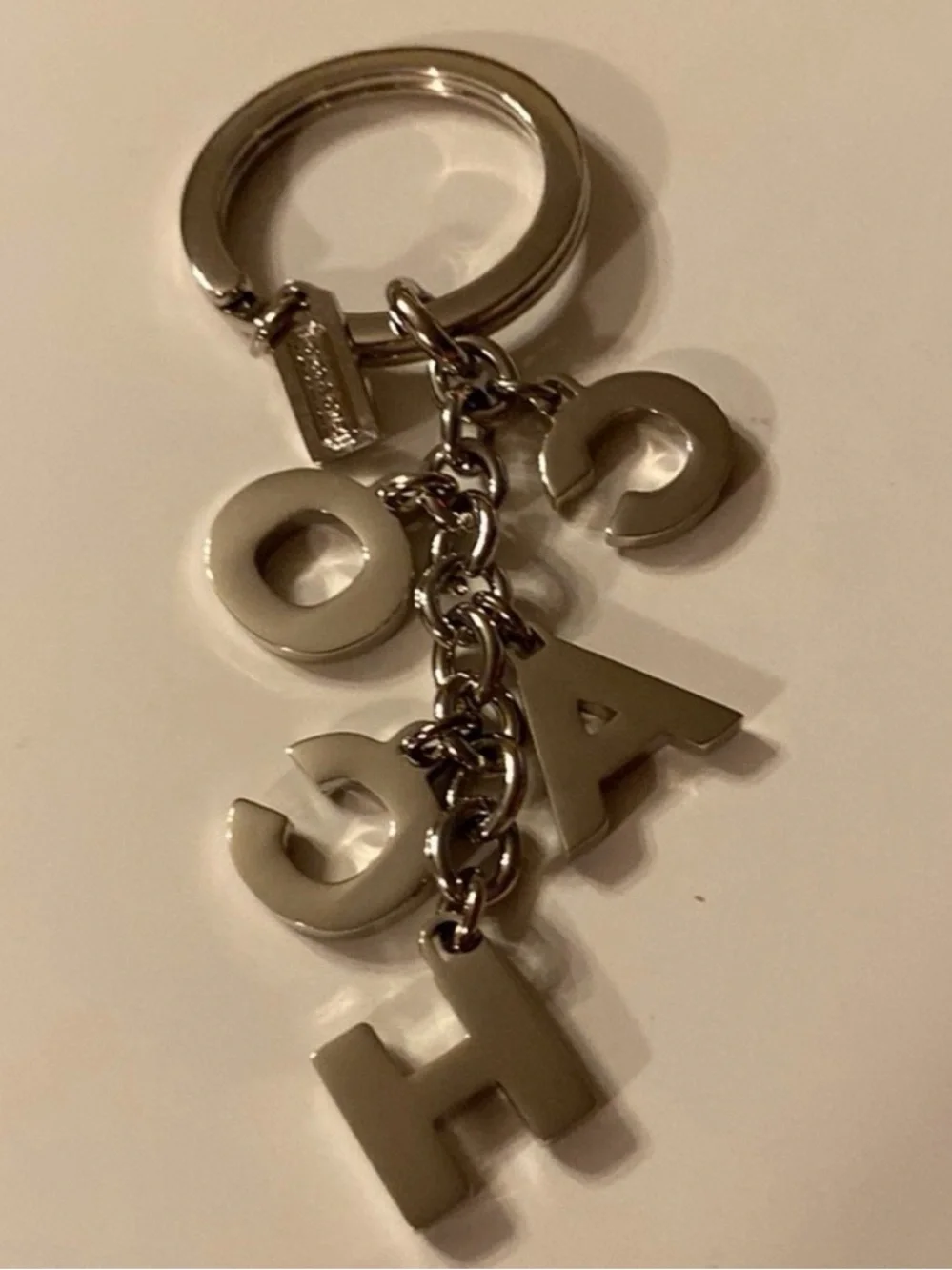 Coach Silver Crystal Letter Keychain - COACH Charm
